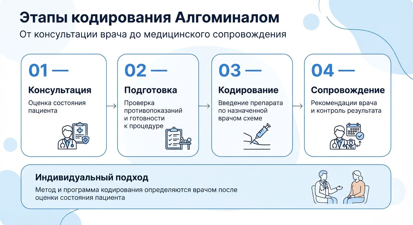 Кодирование препаратом «Алгоминал» в Ржеве инфографика